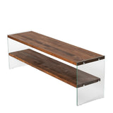 TV furniture aqua natural glass 140x45x35 cm