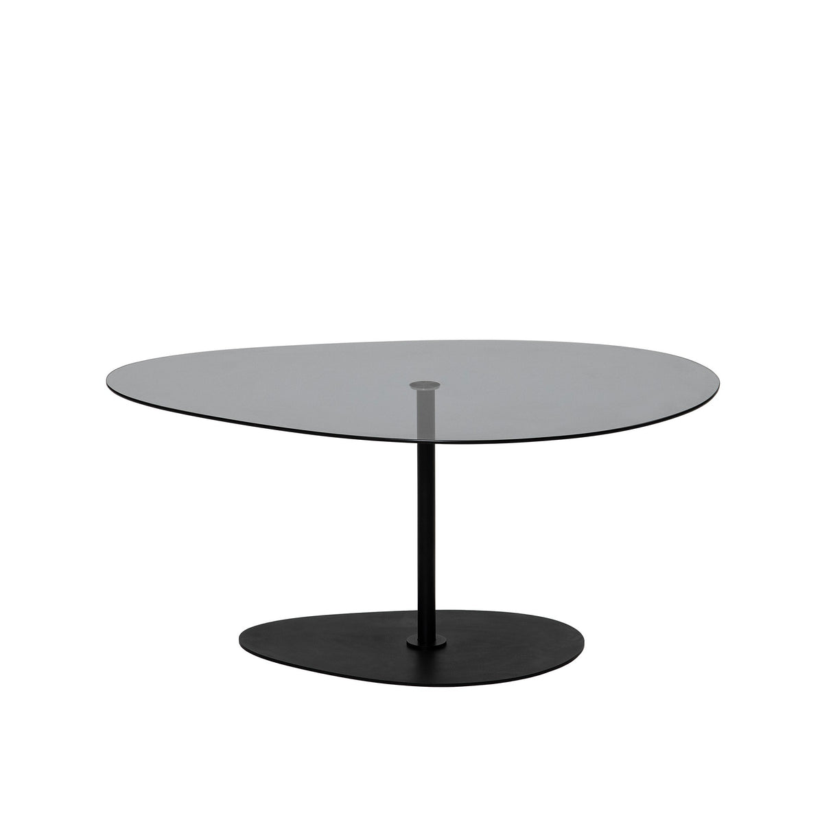 Organic Design Coffee Table Tinted Glass Torpo - Black Metal Frame 