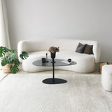 Organic Design Coffee Table Tinted Glass Torpo - Black Metal Frame 