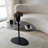 Organic Design Coffee Table Tinted Glass Torpo - Black Metal Frame 