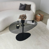 Organic Design Coffee Table Tinted Glass Torpo - Black Metal Frame 