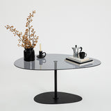 Organic Design Coffee Table Tinted Glass Torpo - Black Metal Frame 