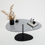 Organic Design Coffee Table Tinted Glass Torpo - Black Metal Frame 