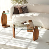 Design Coffee Table Round 90 cm Sunf - Wooden base 