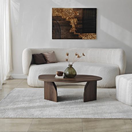 Organic Coffee Table Walnut Melamine Rack - 105x65 cm 