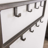 Industrial Coat Rack Milano 9 hooks Brushed Metal silver 