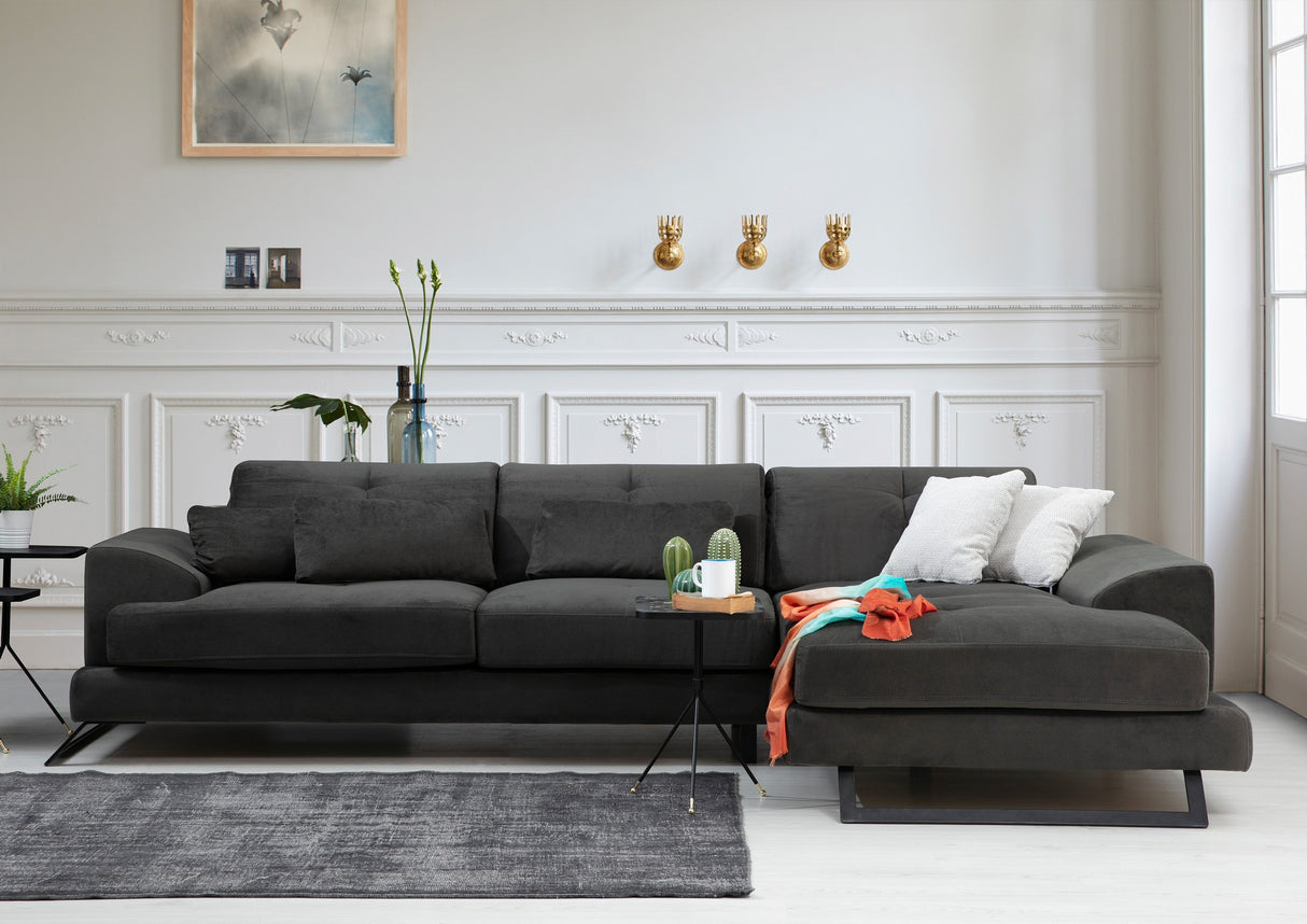 Corner sofa on the right Frido Anthracite