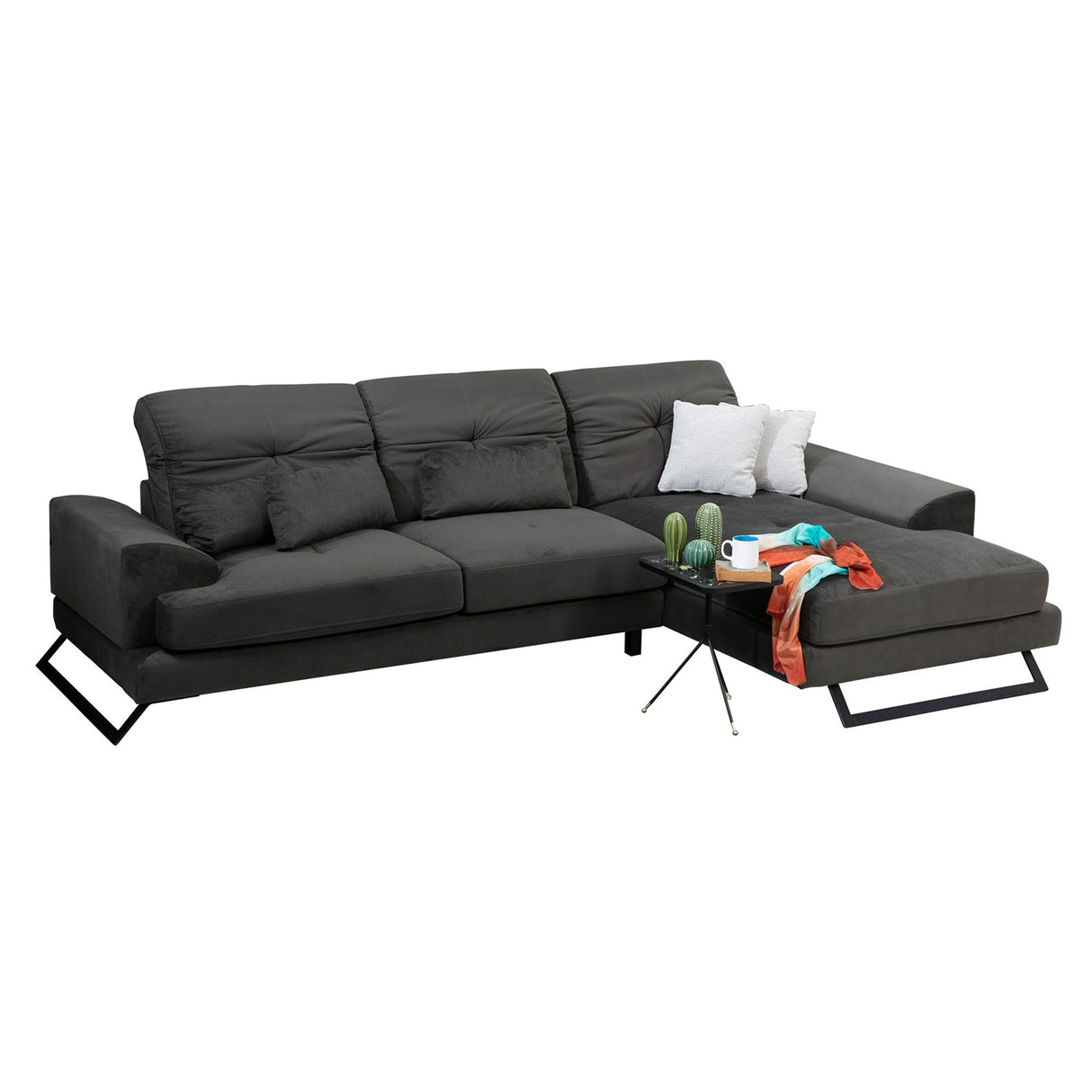 Corner sofa on the right Frido Anthracite