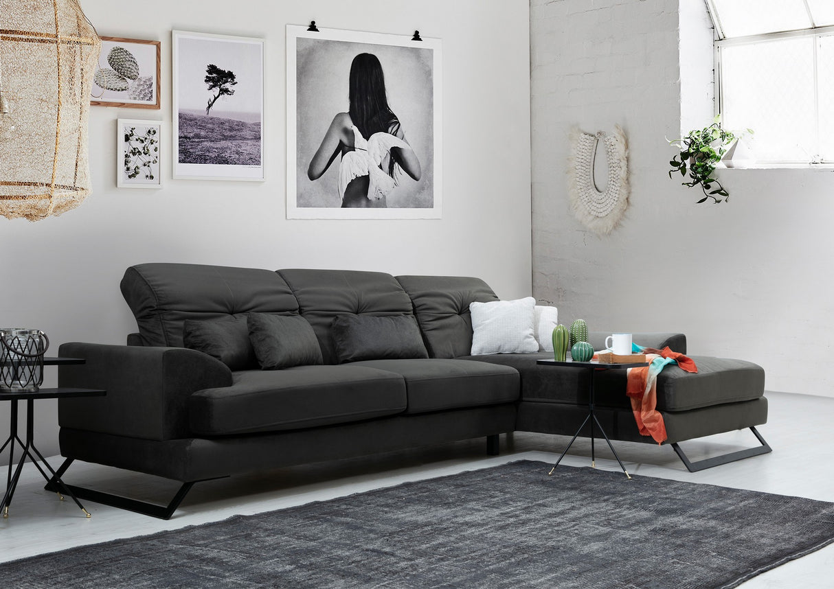 Corner sofa on the right Frido Anthracite