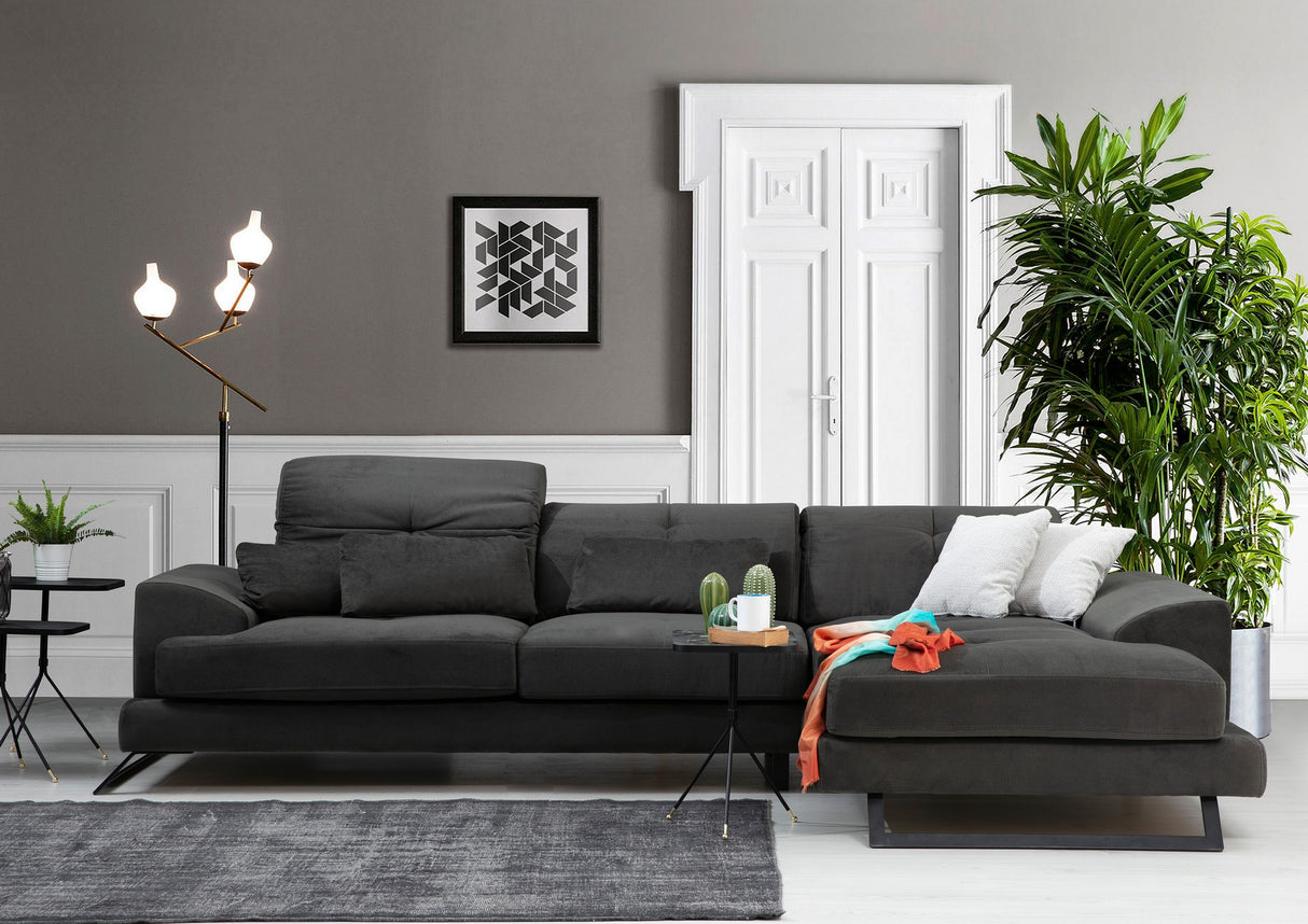 Corner sofa on the right Frido Anthracite