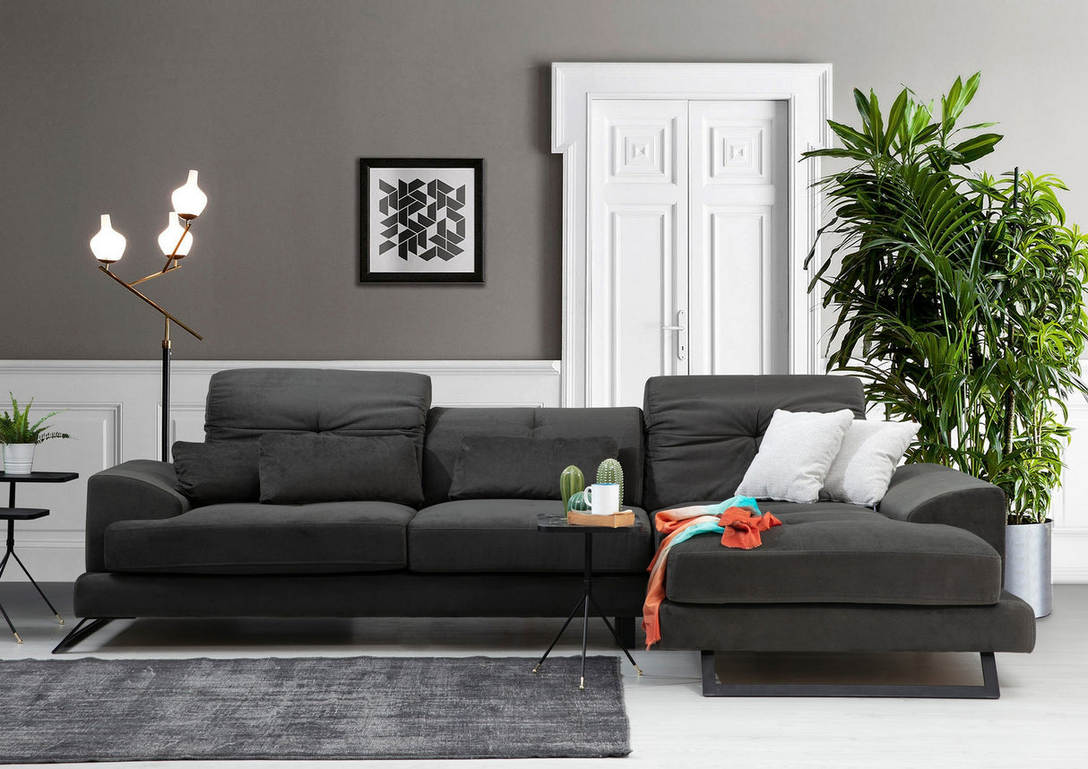 Corner sofa on the right Frido Anthracite