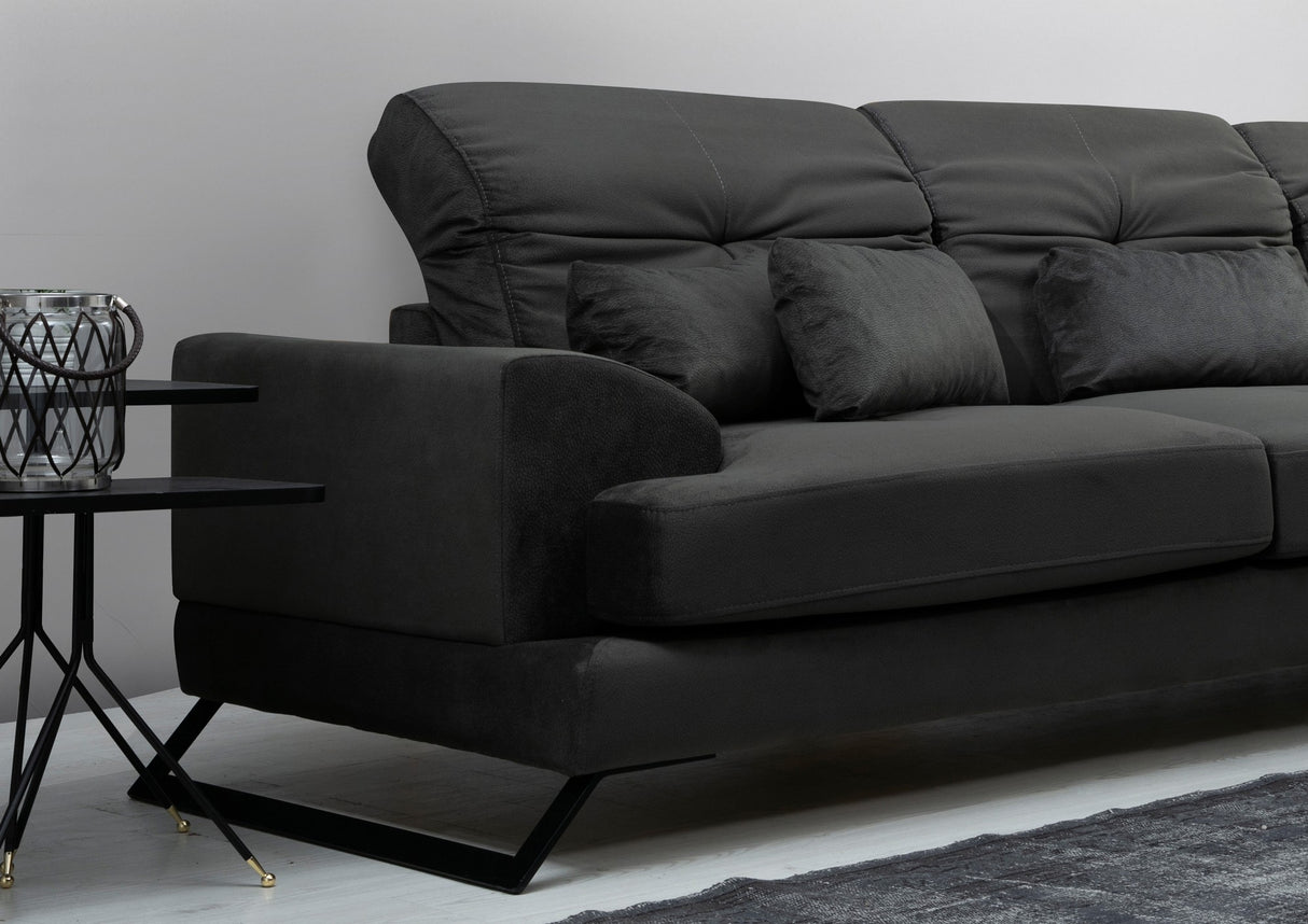 Corner sofa on the right Frido Anthracite