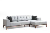 Corner sofa with sleeping function on the right Montana light gray