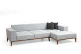 Corner sofa with sleeping function on the right Montana light gray