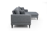 Corner sofa with sleeping function on the right nordic dark gray