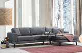 Corner sofa with sleeping function on the right nordic dark gray