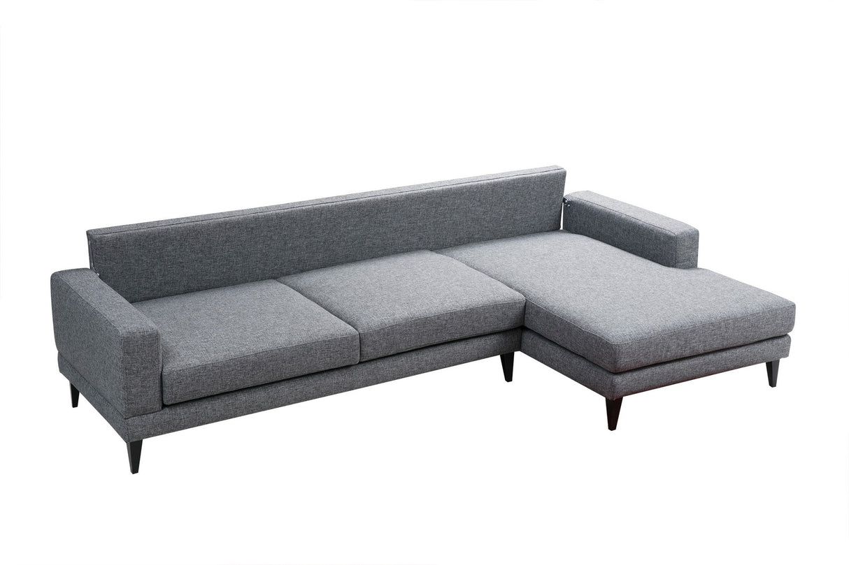 Corner sofa with sleeping function on the right nordic dark gray