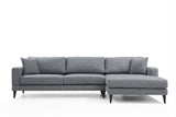 Corner sofa with sleeping function on the right nordic dark gray