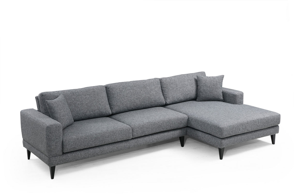 Corner sofa with sleeping function on the right nordic dark gray