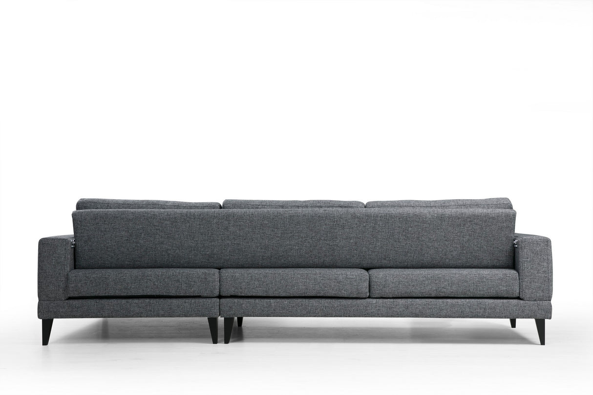 Corner sofa with sleeping function on the right nordic dark gray