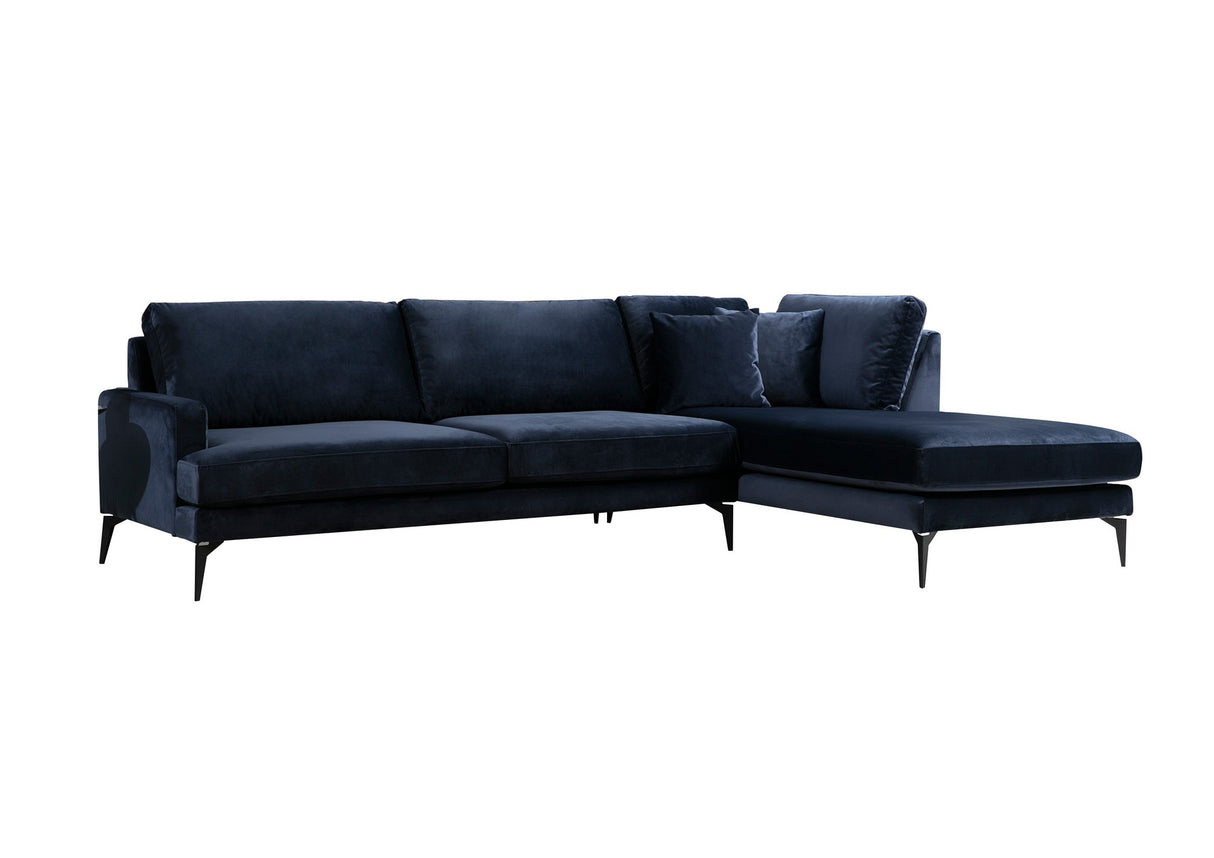 Corner sofa on the right Papira Navy Blue