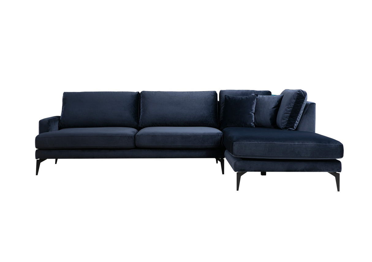 Corner sofa on the right Papira Navy Blue