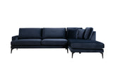 Corner sofa on the right Papira Navy Blue