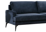 Corner sofa on the right Papira Navy Blue