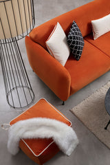 Corner sofa with sleeping function on the right Sevilla Orange