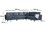 Corner sofa right pace dark gray