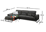 Corner sofa left Frido Anthracite