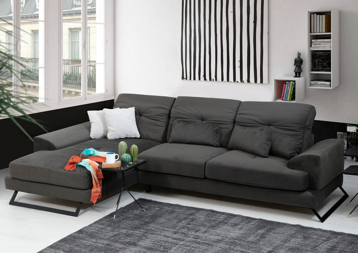 Corner sofa left Frido Anthracite