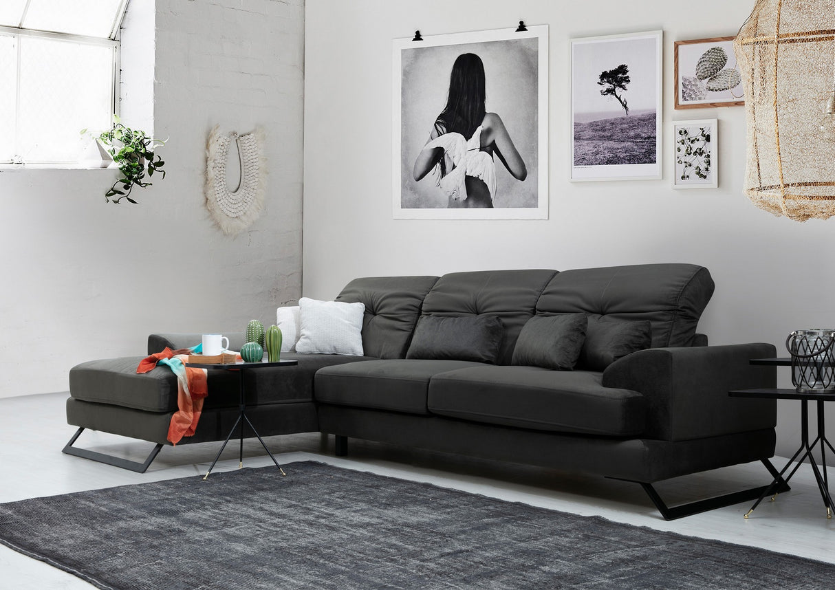 Corner sofa left Frido Anthracite