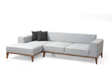 Corner sofa with sleeping function on the left Montana light gray