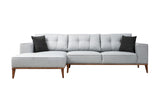 Corner sofa with sleeping function on the left Montana light gray