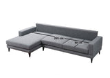 Corner sofa with sleeping function on the left nordic dark gray