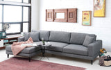 Corner sofa with sleeping function on the left nordic dark gray