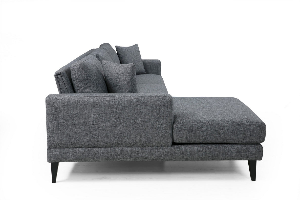 Corner sofa with sleeping function on the left nordic dark gray