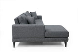 Corner sofa with sleeping function on the left nordic dark gray