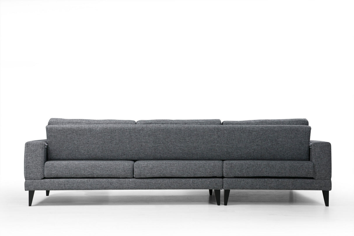 Corner sofa with sleeping function on the left nordic dark gray