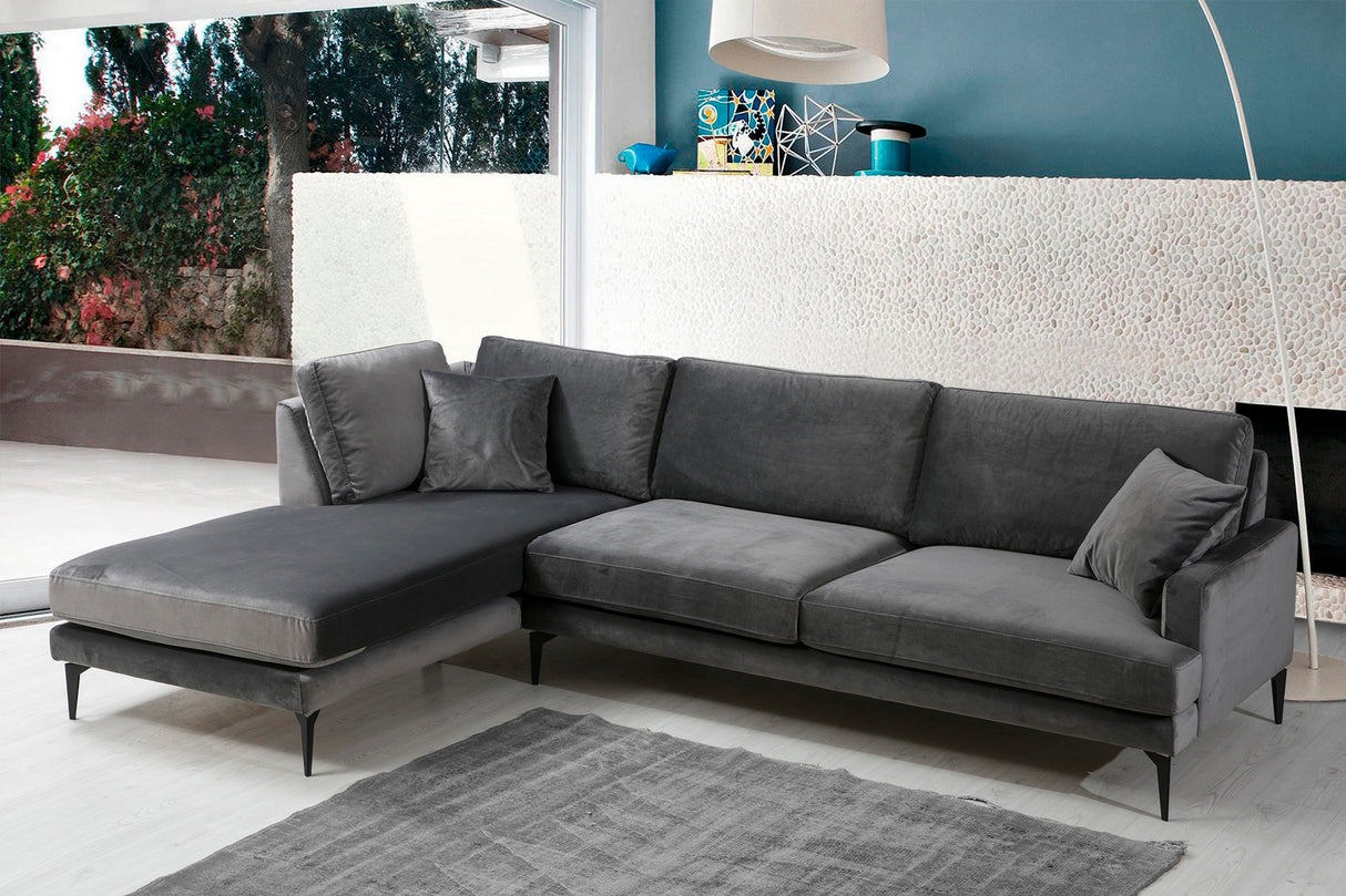 Corner sofa on the left papira anthracite