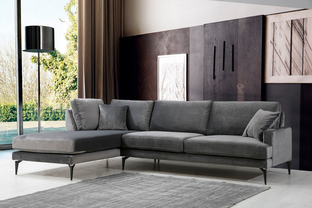 Corner sofa on the left papira anthracite