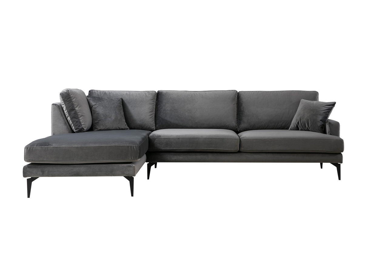 Corner sofa on the left papira anthracite