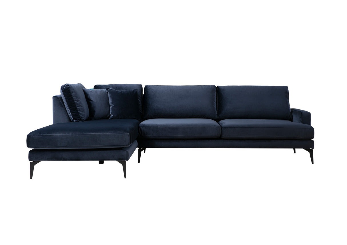 Corner sofa left papira navy blue