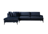 Corner sofa left papira navy blue