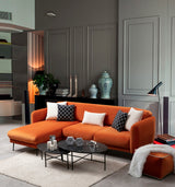 Corner sofa with sleeping function on the left Sevilla Orange