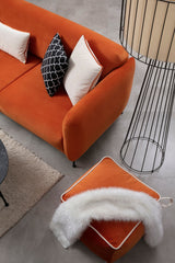 Corner sofa with sleeping function on the left Sevilla Orange