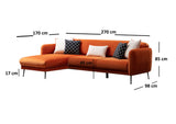 Corner sofa with sleeping function on the left Sevilla Orange