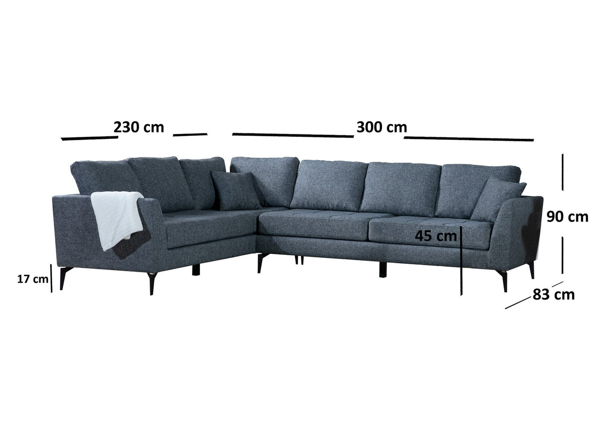 Corner sofa left pace dark gray