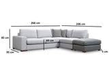 Corner sofa run light gray